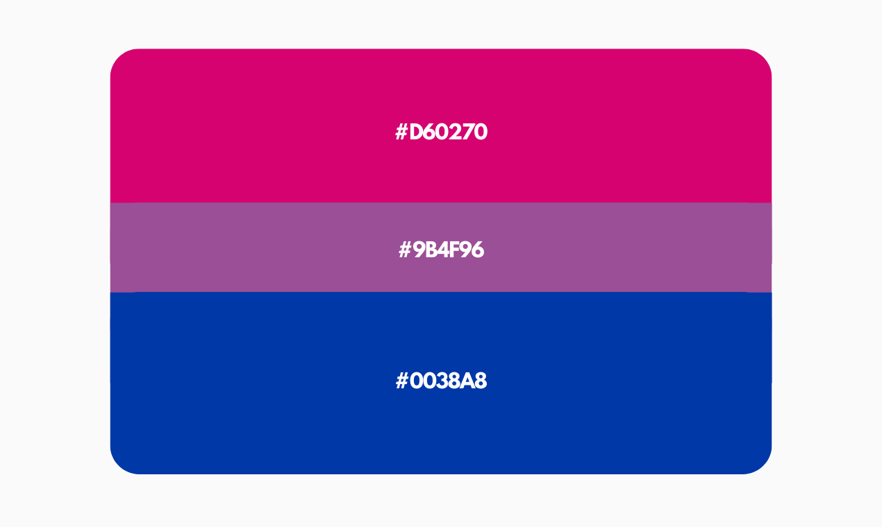 Bi Colors Bisexual Flag Tones with Color Codes